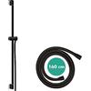 hansgrohe Pulsify S - Set per Doccia con Asta Doccia (0,9 M) E Tubo Flessibile (1,60 M), Nero Opaco