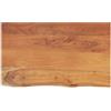 Keeushr Piano per lavabo in legno massiccio di acacia, 90 x 60 x 2,5 cm, rettangolare, con bordo naturale, versatile, utilizzabile come piano di lavoro o scaffale, superficie facile da pulire