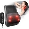 Frogetu Massaggiatore Cervicale con Calore - Massaggiatore Schiena e Collo a 4 Testine Shiatsu, 3 Livelli di Vibratione e Calore - Cuscino Massaggiante per Cervicale, Spalle e Schiena per Casa/Ufficio