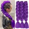 colorful panda Colorfulpanda Jumbo Treccia Capelli Sintetici 24 Pollice,Treccine Africane Extension maxi trecce preallungate, effetto africano, trecce box, 61 cm, confezione da 3 (Viola)