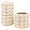 YANWE1 Set di 2 vasi in ceramica bohémien, alti bianchi, per fiori, decorazione, soggiorno, tavolo da pranzo, matrimonio, caminetto