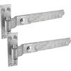 IRONTITE® Cerniere per cancello zincate angolate Heavy Duty 300mm (12), cerniere a gancio e fascia per cancelli in legno. Cerniere angolate con fissaggi inclusi. (Zincate)