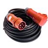 as - Schwabe 61364 CEE Prolunga di alimentazione con invertitore di fase, 5m H07RN-F 5G2,5, 400V/16A/5poli, nero