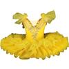 HWBZSZY Professionale Balletto Tutù Vestito Bambini Colorato Lago dei Cigni Ballerina Partito Danza Costume Lucido Paillettes Ginnastica Danza Body Sala da ballo Dancewear per le ragazze,Giallo,160cm