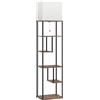 HOMCOM Lampada da Terra con Ripiani Dimmerabile con Telecomando per Soggiorno Dimmerabile, 40x29x171 cm, Marrone Rustico | Aosom Italy