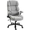 HOMCOM Sedia da Ufficio con Supporto Lombare ad airbag, Sedia da Scrivania con Braccioli Ribaltabili e Molle a Busta, 70x82x122 cm, Grigio chiaro | Aosom Italy