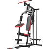 SPORTNOW Macchina per Muscolazione con Carrucola Alta e Bassa, Pressa per Petto e Gambe Compatibile, 136x107x205 cm, Nero e Rosso | Aosom Italy