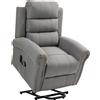 HOMCOM Poltrona Relax con 8 Punti Massaggio e Schienale Riscaldabile, 87,5x87x108 cm, Effetto lino, Grigio Chiaro | Aosom Italy