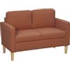 HOMCOM Divano 2 Posti con Vano Contenitore e Robuste Gambe in Legno per Soggiorno, Camera da Letto, 117x63x79 cm, Arancione | Aosom Italy
