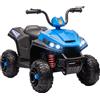 AIYAPLAY Quad Elettrico per Bambini 3-5 anni con Luci & Musica e Sospensione, 85x55,5x62 cm, Blu | Aosom Italy