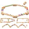AIYAPLAY Trave di Equilibrio in Legno con Pietre Ostacolo Colorate per Bambini 3-8 anni, 130x115x8.5 cm, Multicolore | Aosom Italy