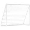 SPORTNOW Porta da Calcio con Rete Pali in PVC e Picchetti di Ancoraggio, 240x90x180 cm, Bianco | Aosom Italy