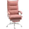 Vinsetto Poltrona da Ufficio Massaggiante e Riscaldante, Sedia con Altezza regolabile e Schienale Reclinabile, 66x74x121,5 cm, Rosa | Aosom Italy