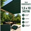 Coveri Telo Ombreggiante Verde HDPE Rete Frangisole UV per Giardino 1,5x10M