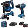 BOSCH Set 3 Elettroutensili Bosch GSR + GBH + GWS 18V 5Ah