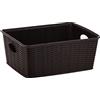 Stefanplast Elegance Cestino Rattan, Marrone, 25x19.5x10 cm
