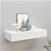 IKAYAA Scaffale con Cassetti Mensola con Cassetto Sospesa Consolle da Parete Mensola da Muro Comodino Sospeso -Bianco-60 x 23.5 x 10 cm