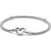 PANDORA Braccialetto a catena Moments in argento Sterling con chiusura a cuore, 23