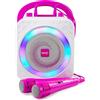 Macchina per Karaoke Bluetooth Ricaricabile Da 10 Watt Con Due Microfoni, Spett