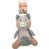 Flamingo giochi per cani - maiale Libar marrone - tessuto resistente con squeaker - gioco per cani - 17,5x13,5x23,5cm