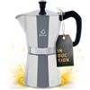 FOREVER Miss Moka Prestige INDUCTION 9 Tazze | Caffettiera Moka per Piano a Induzione | Macchina da Caffè in Innovativo Materiale Composite a 2 Strati | Con Guarnizione in Silicone