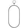 AKTIVE Max Home Specchio da parete, 25x50 cm, Ovale, Anello da appendere, Design moderno, Cornice in metallo nero, Decorativo, Minimalista, Appeso in verticale, Corridoio, Bagno (18448)