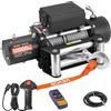 VEVOR Verricello Elettrico, Carico 5400 kg, per Camion 12 V CC con Fune in Acciaio Φ9,1 mm x 24 m, Telecomando Wireless e Cablato, IP55 Impermeabile per il Traino di SUV, Jeep, Rimorchi, Barche