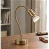 Illuminando FRIDA LAMPADA DA TAVOLO IN METALLO BRUNITO CON BRACCIO FLESSIBILE E LAMPADINA GU10 LED 5,5W INCLUSA