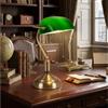 Illuminando MINISTERIALE LAMPADA DA TAVOLO IN METALLO BRUNITO CON DIFFUSORE IN VETRO ORIENTABILE VERDE O BIANCO