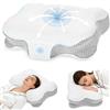 Dozion Cuscino Cervicale per Dormire - Cuscino Ortopedico in Memory Foam, Ergonomico, Supporto Collo Fianco/Schiena, Federa Sfoderabile e Lavabile, 58×40×13/10 cm (Bianco)