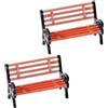Nlinlin 2 panchine in miniatura per casa delle bambole di Natale, mini accessori in plastica per villaggio, panca per casa delle bambole per decorazioni fai da te, decorazioni per torte, accessorio per parco