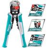 TOTAL - Spellacavi Elettricista | Automatico | Multifunzione 3 in 1 | Sbuccia, Taglia e Crimpa Cavi da 0,2 a 6 mm | Pinza ad Alta Precisione | Facile da Usare | Versatile e Durevole