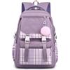 Generic Zaino Scolastico per le Ragazze Dei Ragazzi Boys Schoolbag Del Liceo Zaini per Bambini a Quadri Primari Borsa per la Scuola Elementare per Ragazze Adolescenti (viola)