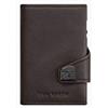 Tru Virtu® Portafoglio portatessere Click & Slide Nappa Brown/Silver I Porta carte di credito I Con protezione RFID-NFC I Portafoglio in vera pelle italiana I Borsellino I Slim Wallet