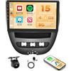 Hikity 4+128GB Android 15 Autoradio per Toyota Aygo/Peugeot 107/Citroen C1 2004-2014 con Wireless Carplay Android Auto, 10,1 Pollic Incell Schermo Tattile Supporto BT/GPS/WiFi/FM/RDS+Retrocamera+MIC