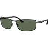 Ray-Ban - MOD. 3498 - 006/81, Occhiali Da Sole Da Uomo Polarizzato, Matte Black (Matte Black), 61