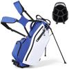 VEVOR Borsa da Golf Portaoggetti Mazze, Borsa da Golf con Supporto da Pavimento Tracolla Doppia Copertura Antipioggia, Materiale in Poliestere Rivestimento Interno in PU 210D 440 x 300 x 895 mm