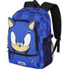 Sonic the Hedgehog - Zaino scuola elementare, spallacci imbottiti, 2 tasche frontali