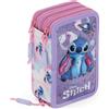 Stitch Disney Stitch - Astuccio 3 scomparti completo 46 pezzi per la scuola o il tempo libero