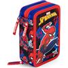 Spiderman Marvel Spider-Man - Astuccio 3 scomparti completo 46 pezzi per la scuola o il tempo libero
