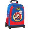 Super Mario Bros Super Mario - Zaino trolley staccabile organizzato per scuola elementare, multiscomparto, 52cm