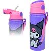 Hello Kitty Kuromi - Borraccia in alluminio con cannuccia per bambini, 600ml