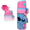 Stitch Disney Stitch - Borraccia in alluminio con cannuccia per bambini, 600ml