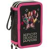 KPop Demon Hunters K-Pop Demon Hunters - Astuccio 3 scomparti riempito con 37 per la scuola o il tempo libero Energy