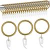 TSKDKIT 50 pz Anelli per tende in metallo con clip, anelli per tende da 30 mm con gancio in ottone antiruggine, per tende da finestra