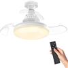Kouamor 40 cm Ventilatore da soffitto con luce E27 telecomandata, 3 pale invisibili, 4 velocità, 3 temperature di colore 3000-6500 K, funzionamento silenzioso, 30 W 2400 lm per camera da letto soggiorno