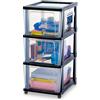 Iris Ohyama, Cassettiera in Plastica con Ruote, 3 cassetti grandi, nero, facile da aprire, per bagno, camera da letto, cassettone, organizzatore, senza BPA, KMC-303