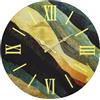 Baroni Home Orologio da Parete Silenzioso in Vetro Temperato, Orologio da Muro con Numeri Romani e Lancette Oro, 43x4x43 cm, Onde