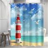 Lerores Tenda da doccia 240 x 180 cm, con orlo appesantito, anti-muffa, impermeabile, lavabile, in poliestere, con 16 occhielli e anelli per tenda da doccia, per bagno, vasca da bagno