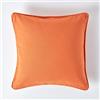 HOMESCAPES Copricuscino 45x45 cm in 100% Cotone - Fodera Decorativa con Cerniera Invisibile - Arancione Bruciato - Lavabile in Lavatrice